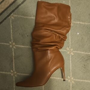 Alexandre Birman Tan Heeled Scrunch Boot